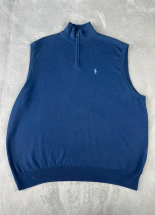 Half zip 1/4 zip col camionneur sans manche Ralph Lauren | Taille XXL | Marine logo bleu clair, marca: Ralph Lauren, estado: Bueno, tamaño: XXL, 29,90 €, 32,10 € Protección al comprador incluida