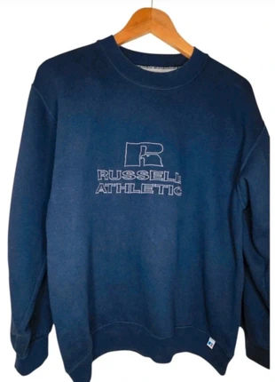 Russell Athletic Sweatshirt Navy – Maat S – Unisex – 90s Vintage Fit – Logo Sweater, brand: Russel Athletic, condizioni: Buone, taglia: S, €12.00, €13.30 include la Protezione acquisti