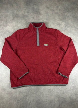 Polaire à boutons vintage L.L. Bean rouge chiné| Taille XL, merk: L.L. Bean, staat: Heel goed, maat: XL, € 30,00, € 32,20 inclusief Kopersbescherming