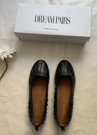 New! Dream Pairs Ruched Black Ballet Flats 39 Cushioned Soft Sole, marca: Dream Pairs, estado: Novo com etiquetas, tamanho: 39, €17.00, €18.55 inclui Proteção do Comprador