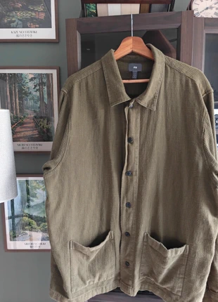 Olijfgroene oversized shirt-jacket – maat XL, brand: H&M, condizioni: Ottime, taglia: XL, €7.00, €8.05 include la Protezione acquisti