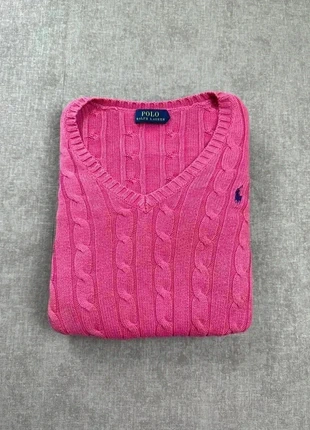 Pull Ralph Lauren torsadée | taille S femme| rose logo bleu marine, marke: Ralph Lauren, zustand: Sehr gut, größe: S / 36 / 8, 55,00 €, 58,45 € beinhaltet Vinted-Käuferschutz Pro