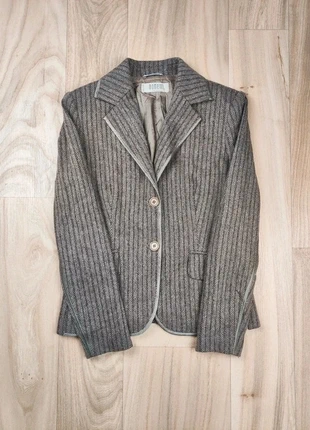 Veste blazer vintage, Momenti, en laine grise chinée, col à revers, coupe cintrée, taille S femme, brand: Momenti, condizioni: Ottime, taglia: S / IT 40 / EU 36, €13.00, €14.35 include la Protezione acquisti Pro