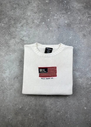 Pull Col Rond Polo Ralph Laurent Taille S Homme Blanc Drapeau Flag Américain Coton #F16, marca: Ralph Lauren, estado: Muito bom, tamanho: S, €60.00, €63.70 inclui Proteção do Comprador Pro