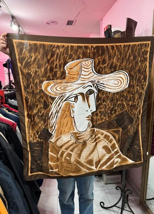 Pañuelo Picasso tonos marrones mujer con sombrero 1962, marque: Picasso, état: Bon état, 17,95 €, 19,55 € Protection acheteurs (Pro) incluse