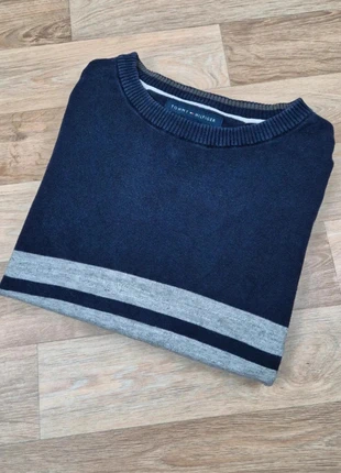 Pull Tommy Hilfiger bleu Marine rayé homme- Taille XXL, merk: Tommy Hilfiger, staat: Heel goed, maat: XXL, € 25,00, € 26,95 inclusief Kopersbescherming