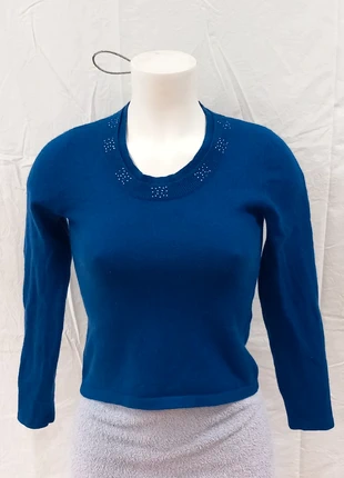 Pull 100% Cachemire Christine Laure – Bleu Roi, brand: Christine Laure, condition: Very good, size: S / 36 / 8, €12.00, €13.30 includes Buyer Protection Pro