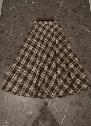 Jupe maxi femme taille haute à carreaux marron élégante coupe trapèze, marca: LOOK, estado: Muy bueno, tamaño: L / 40 / 12, 44,90 €, 47,85 € Protección al comprador incluida