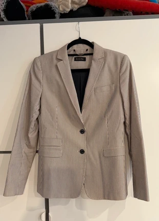 Massimo Dutti Blazer in Beige mit feinen schwarzen Streifen, merk: Massimo Dutti, staat: Nieuw zonder prijskaartje, maat: L / 40 / 12, € 95,00, € 100,45 inclusief Kopersbescherming