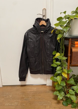 Pepe Jeans Genuine Leather Bomber Jacket with Hood – Brown – Size M, marque: Pepe Jeans, état: Très bon état, taille: M, 69,95 €, 74,15 € Protection acheteurs incluse