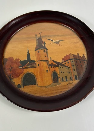 Décoration murale vintage ronde (bois), brand: Art, condition: Good, €15.00, €16.45 includes Buyer Protection