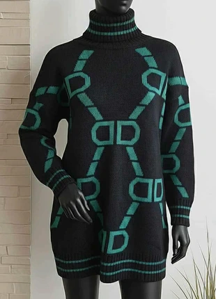 💚 Robe Pull Chaude – Noir & Vert – Col Roulé – Taille 38 – Très Bon État, marke: sans marque, zustand: Sehr gut, größe: M / 38 / 10, 8,99 €, 10,14 € inklusive Vinted-Käuferschutz