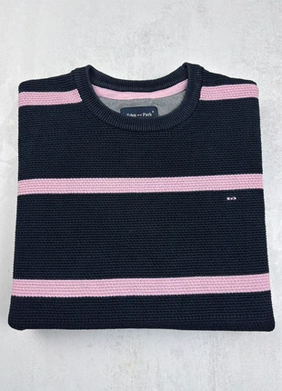 Pull Eden Park col rond bleu marine rayures rose taille XL logo brodé homme casual chic, marca: Eden Park, estado: Muito bom, tamanho: XL, €35.00, €37.45 inclui Proteção do Comprador
