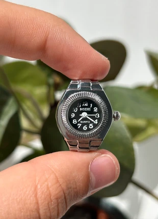 Bague Montre Rétro Noire Cadran Rond, brand: CHROME, condition: New with tags, size: Adjustable, €5.50, €6.48 includes Buyer Protection