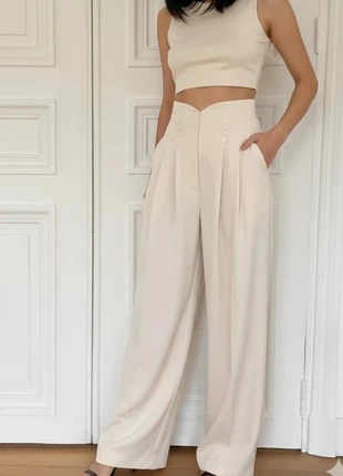 Pantalon elegant3023 evase taille s creme beige okd money, marque: gomia, état: Très bon état, taille: S / 36 / 8, 38,90 €, 41,55 € Protection acheteurs (Pro) incluse