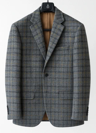 Veste Harris Tweed Barutti 100%laine, carreaux gris, taille 52 (S42), brand: Harris Tweed, condition: Very good, size: L, €85.00, €89.95 includes Buyer Protection