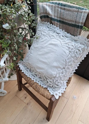 Housse de coussin ancienne, marque: Fait Main, état: Très bon état, taille: 40 x 40 cm, 10,00 €, 11,20 € Protection acheteurs incluse
