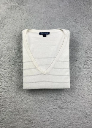 Pull fin col en V - Tommy Hilfiger - Rayé Blanc et Gris palleté logo brodé - Taille L Femme, marque: Tommy Hilfiger, état: Très bon état, taille: L / 40 / 12, 26,90 €, 28,95 € Protection acheteurs (Pro) incluse