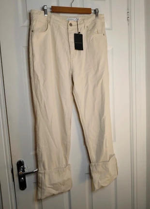Warehouse 80s Style White Cream Turn Up Hem Jeans, brand: Warehouse, condition: New with tags, size: M / UK 12-14, £30.00, £32.20 includes Buyer Protection