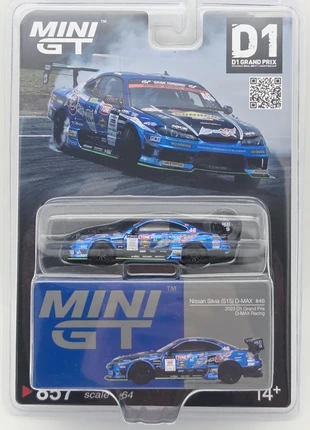 Mini gt 2023 Nissan Silvia S15 #46 Naoki Nakamura, D-MAX Racing D1 Grand Prix, blue, merk: MODEL, staat: Nieuw met prijskaartje, maat: Universeel, € 27,99, € 30,09 inclusief Kopersbescherming Pro