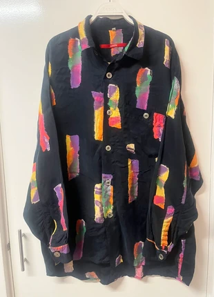Vintage 80s Signum oversized abstract print shirt 100% cupro size Medium, brand: SIGNUM, condition: Very good, size: M, £20.00, £21.70 includes Buyer Protection Pro