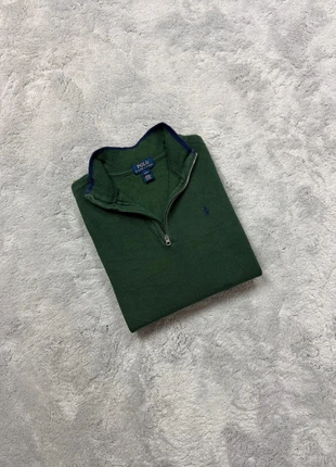 Pull Sweat halfzip vintage col roulé/ camionneur Raph Lauren vert logo bleu marine L homme, brand: Ralph Lauren, condizioni: Ottime, taglia: L, €53.00, €56.35 include la Protezione acquisti