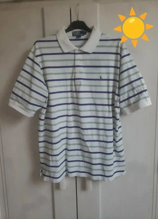 Polo Ralph Lauren blanc bleu et vert L, marca: Polo Ralph Lauren, estado: Muito bom, tamanho: L, €22.00, €23.80 inclui Proteção do Comprador