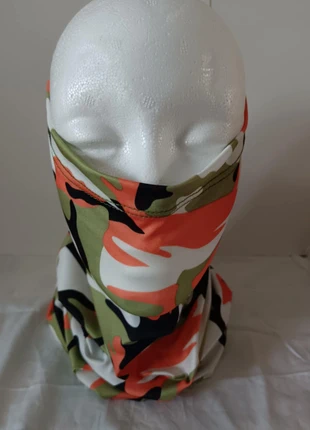 Cache cou - tour de cou - Camouflage Kaki/Orange/Blanc, estado: Nuevo con etiquetas, tamaño: Talla única, 3,00 €, 3,85 € Protección al comprador Pro incluida