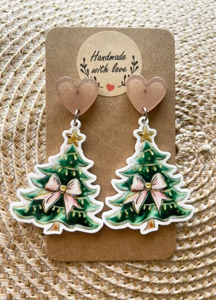 Boucles d’oreilles Sapin scintillant, marque: Fait Main, état: Très bon état, 6,00 €, 7,00 € Protection acheteurs incluse
