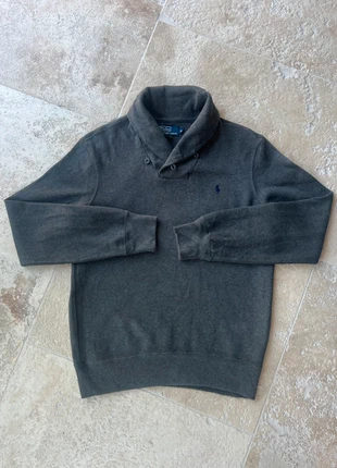 Pull Ralph Lauren col chale gris logo bleu homme taille M, marca: Ralph Lauren, estado: Muito bom, tamanho: M, €23.00, €24.85 inclui Proteção do Comprador