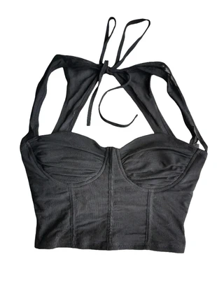 Top noir soirée noir voilage transparent grunge goth style a nouer élégant original, brand: COQUETTE, condition: Very good, size: XS / 34 / 6, €12.00, €13.30 includes Buyer Protection