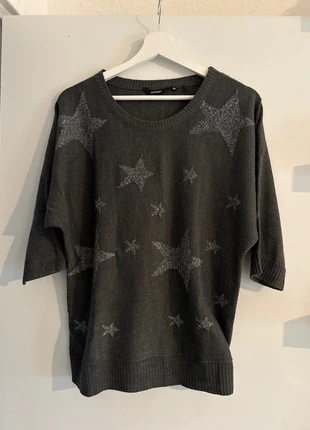 Pull Golddigga Gris Anthracite Paillettes Étoiles - Idéal Noël / Réveillon - Taille 42 (14), marque: Golddigga, état: Très bon état, taille: L / 40 / 12, 12,00 €, 13,30 € Protection acheteurs incluse