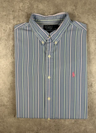 Magnifique chemise rayée homme Ralph Lauren M Slim Fit bleu cavalier fuchsia, marque: Ralph Lauren, état: Très bon état, taille: M, 39,00 €, 41,65 € Protection acheteurs (Pro) incluse