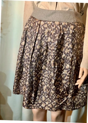 JPE0024 - jupe midi doublée en soie 100% motifs tons marron beige taille en laine taille 40, marca: Tara Jarmon, estado: Muy bueno, tamaño: L / 40 / 12, 15,00 €, 16,45 € Protección al comprador incluida