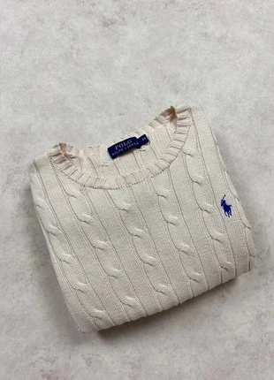 Pull en maille femme à col rond torsadé Ralph Lauren blanc cassé logo brodé • taille XS •, marque: Ralph Lauren, état: Très bon état, taille: XS / 34 / 6, 69,90 €, 74,10 € Protection acheteurs (Pro) incluse