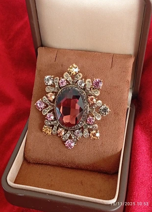 Broche Vintage Joyería Retro Burgundy Vintage Brooch Retro Jewelry Gift For Her, marca: Vintage Unique Desing Brooch, estado: Muito bom, €25.00, €26.95 inclui Proteção do Comprador