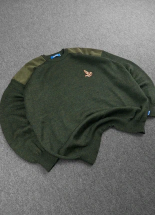 Pull de Chasse Vintage 80s en Maille Chiné Vert Kaki à Motifs Brodé "Canard / Oiseau" 30% Laine (XL), marke: Vintage Dressing, zustand: Sehr gut, größe: XL, 26,00 €, 28,00 € beinhaltet Vinted-Käuferschutz Pro