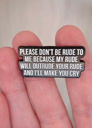 Rude pin/badge, condition: New without tags, £1.60, £2.38 includes Buyer Protection Pro