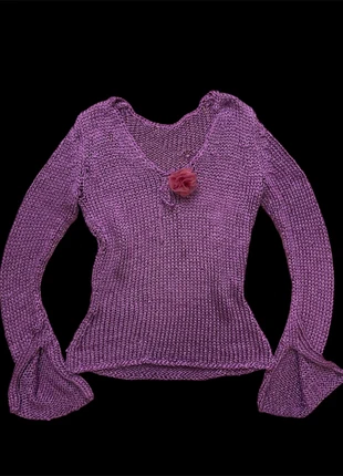 Pull maille manche évasée détail col y2k, marque: y2k, état: Très bon état, taille: S / 36 / 8, 18,00 €, 19,60 € Protection acheteurs incluse