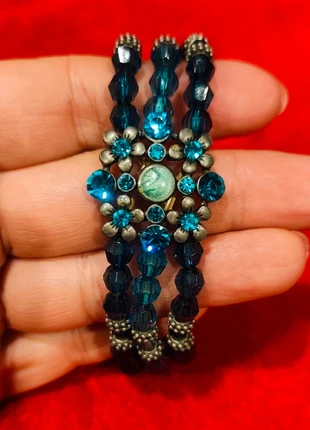 Pulsera azul esmeralda elástica, état: Neuf sans étiquette, 4,00 €, 4,90 € Protection acheteurs incluse