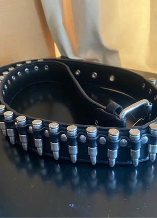 Emo/Punk/Grunge/Goth Black and Silver Bullet Belt, brand: EMO, condition: New with tags, size: Adjustable, £10.00, £11.20 includes Buyer Protection