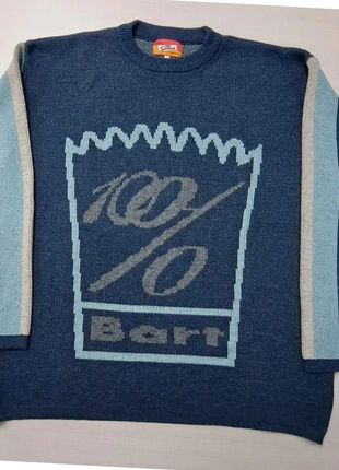 Pull hiver col rond The Simpsons édition 2000 Bart 100% logo brodé broderie bleu marine 5 laine, marca: The Simpsons, estado: Muito bom, tamanho: L, €50.00, €53.20 inclui Proteção do Comprador