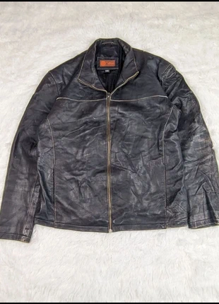 Helium Leather Jacket Men's Vintage 2000s Y2K Classic Black Edition, merk: Vintage Dressing, staat: Heel goed, maat: M, € 30,00, € 32,20 inclusief Kopersbescherming