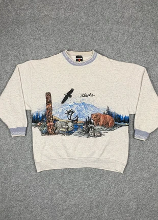 Sweat Alaska Animals Totem made in USA vintage 90´s taille XL gris, marca: Vintage Dressing, estado: Bueno, tamaño: XL, 25,00 €, 26,95 € Protección al comprador incluida