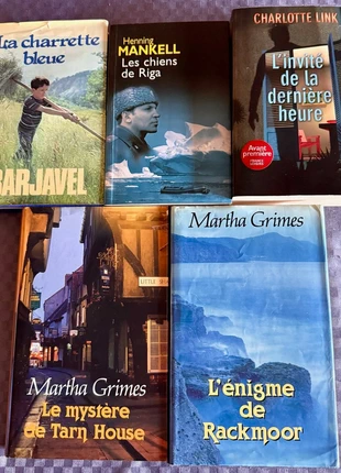 Lot de 5 livres Charlotte Link Henning Mankell Martha Grimes René Barjavel, condition: Very good, €5.00, €5.95 includes Buyer Protection