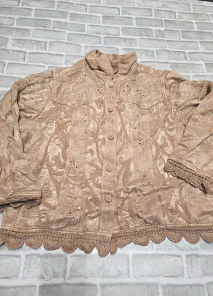 Flashback 2X Size 16 Boho Embroidered Metallic Jacket – Art to Wear / Crochet Hem, brand: flashback, condition: Very good, size: XXL / 16, £22.26, £24.07 includes Buyer Protection Pro