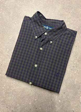 Chemise Ralph Lauren bleu marine vert carreaux brodé coton button shirt tiles CHRL3-88, marque: Ralph Lauren, état: Très bon état, taille: XL, 14,90 €, 16,35 € Protection acheteurs (Pro) incluse