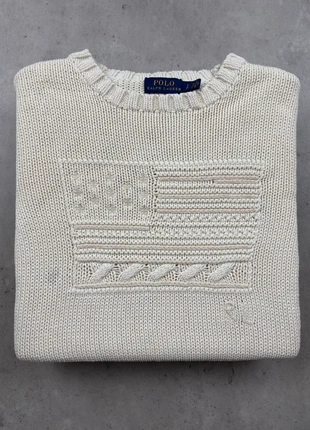 Pull Ralph Lauren RL crème pour femme / Taille S / 100% coton / Drapeau américain / logo brodé, marke: Ralph Lauren, zustand: Sehr gut, größe: S / 36 / 8, 60,00 €, 63,70 € inklusive Vinted-Käuferschutz