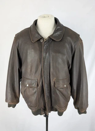 Blouson aviateur en cuir vintage Mac Douglas – doublure laine & cachemire, marque: Mac Douglas, état: Bon état, taille: L, 49,00 €, 52,15 € Protection acheteurs incluse