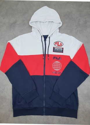 Full zip bleu rouge logo brodé Marque Fila vintage Taille S oversized, marca: FILA, estado: Muy bueno, tamaño: S, 25,00 €, 26,95 € Protección al comprador Pro incluida